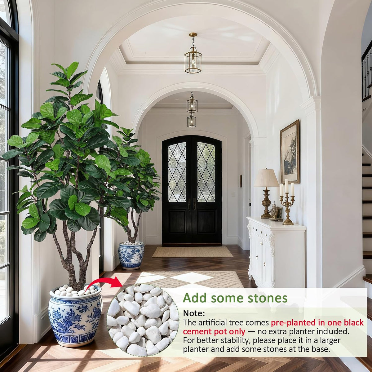 7FT Artificial Fiddle Leaf Fig Tree for Home Decor, Faux Plants Indoor