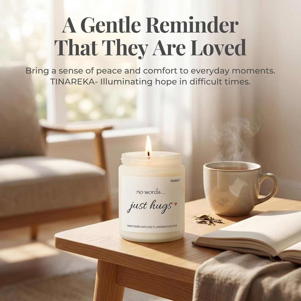 Sympathy Candle – Perfect Memorial Gift for Grief and Bereavement | 7oz Lavender Eucalyptus Candle 100% Natural Soy Wax, 40 Hour Burn Time, Sympathy Gift For Comfort and Remembering