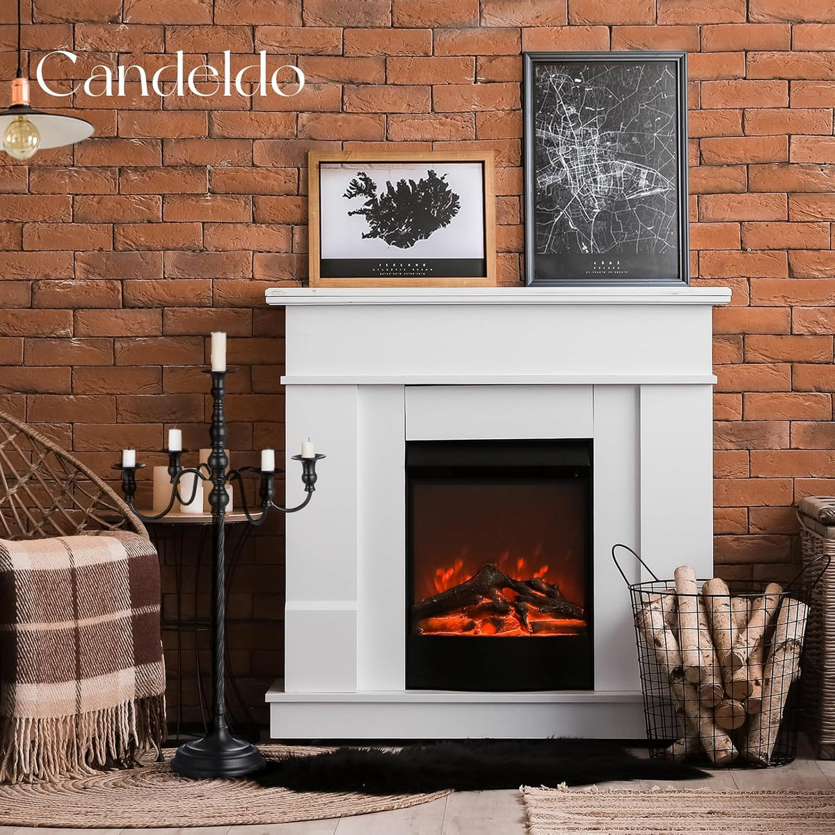 Candeldo 28 Inches Black Floor Candelabra Halloween Decorations Set of 2