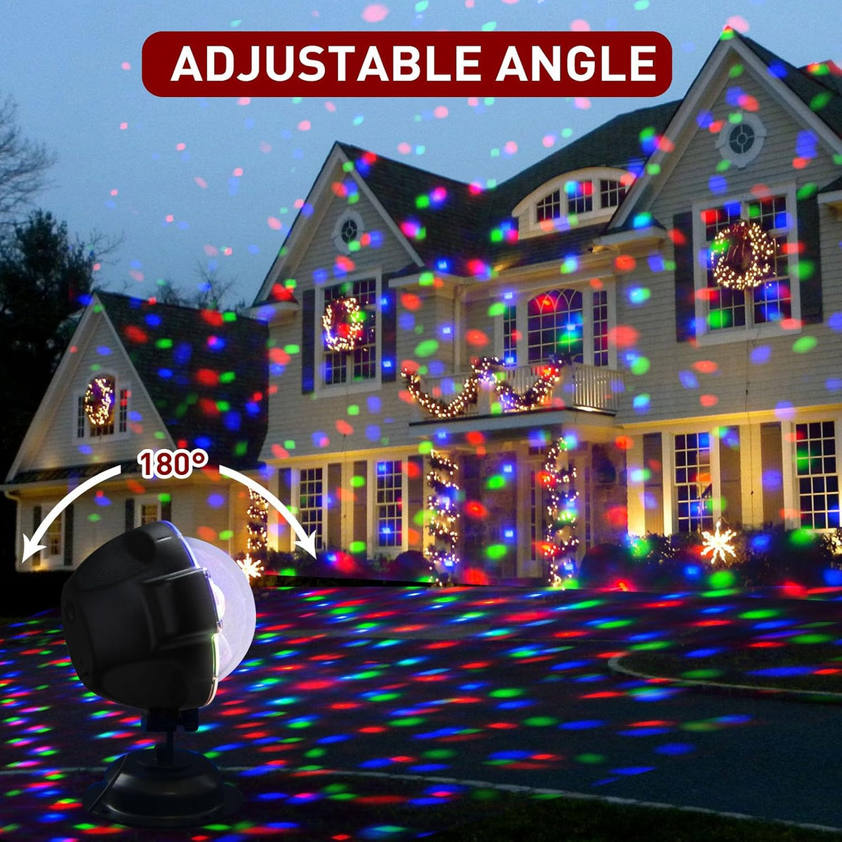 PEIDUO Christmas Projector Lights Outdoor, Multicolor Rotating Snowfall Proje...