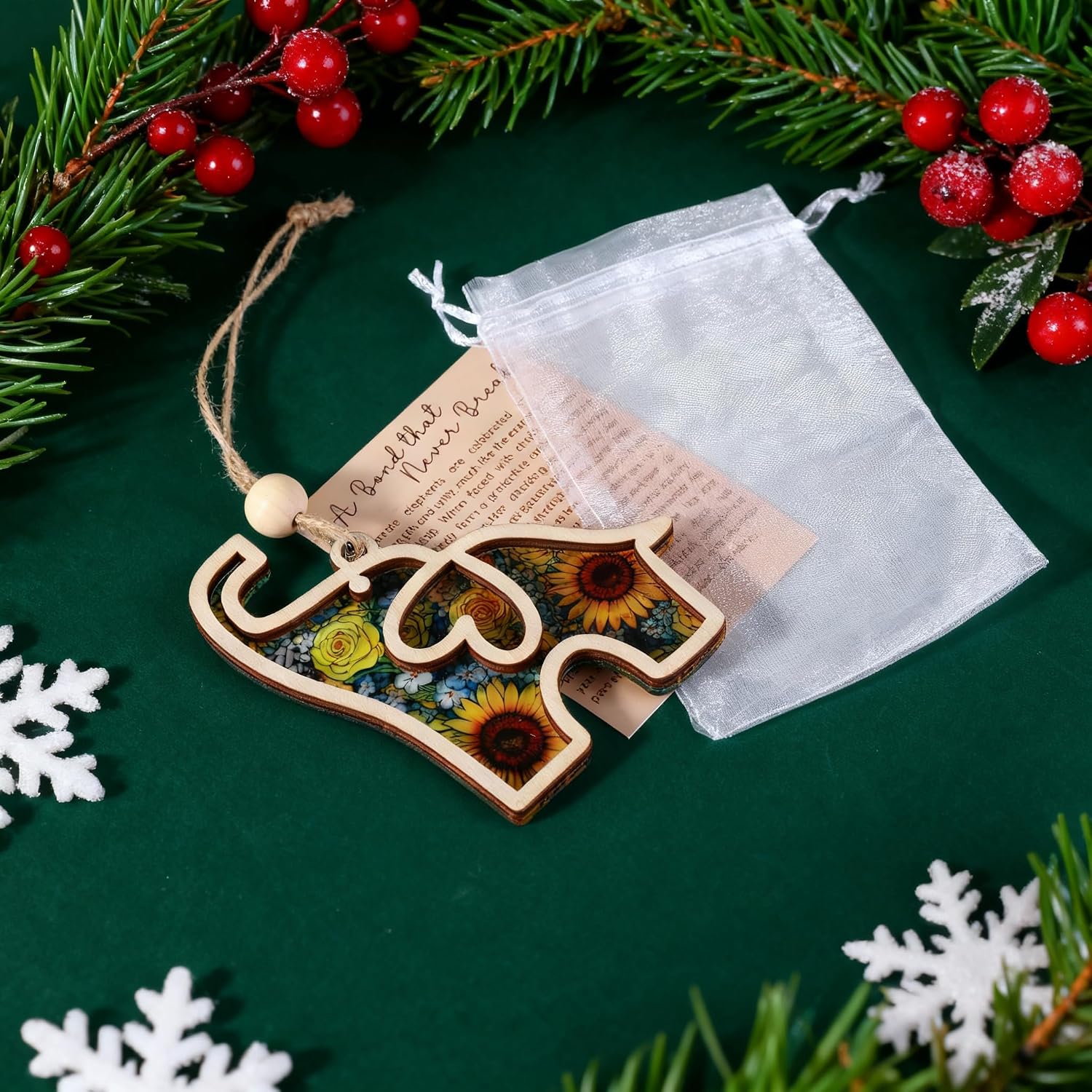Best Friend, Friendship Elephant Ornament with Story Card, Suncatcher Window Decor - Birthday Gifts for Women, Bestie & Sister Gifts, Unique Galentines Holiday Friendship Decor