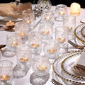36pcs Assorted Clear Votive Candle Holders, Tea Light Candle Holders for Wedding Centerpiece, Glass Candle Holder for Table Centerpiece, Home and Party Decorations