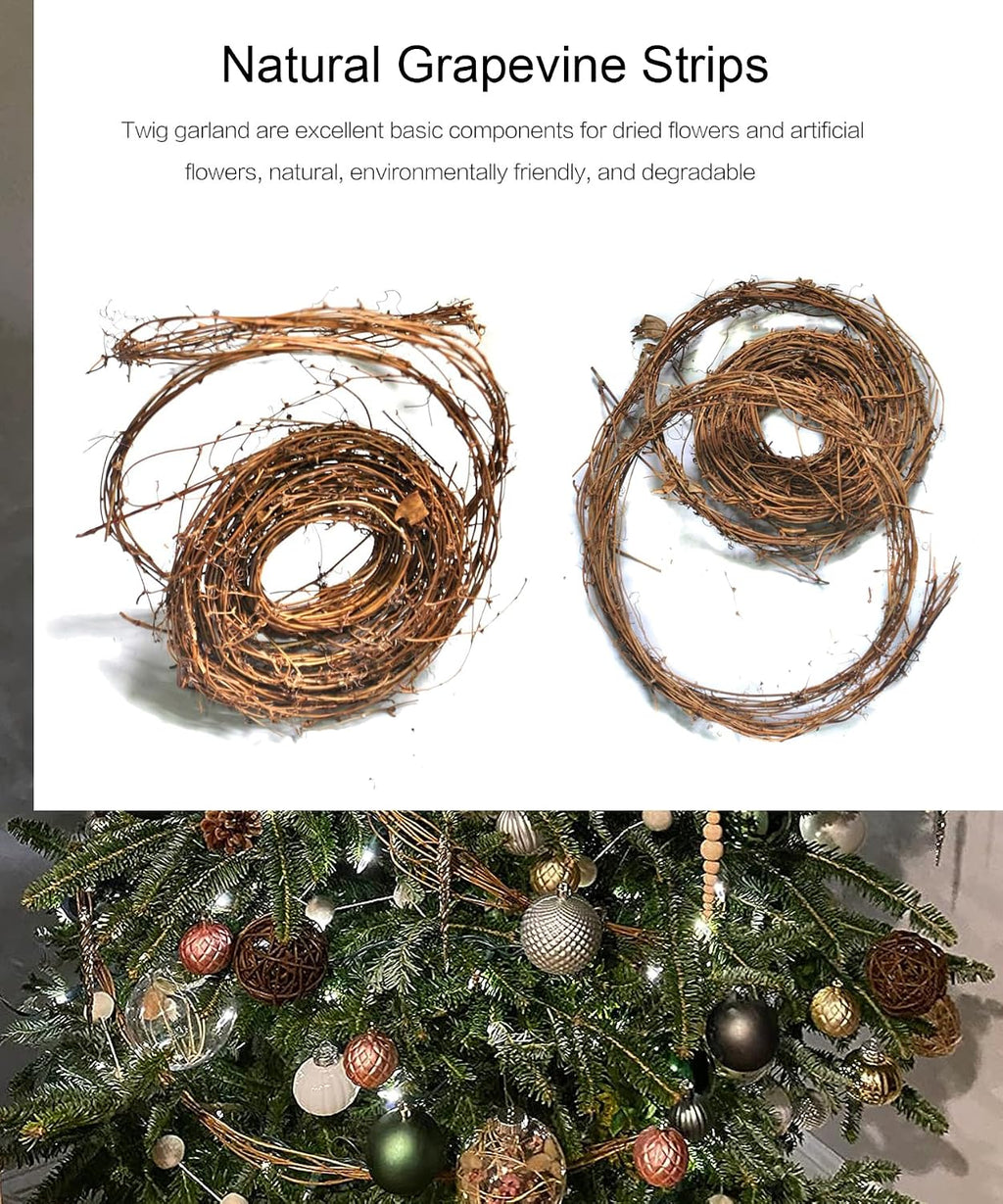 15 feet diy crafts natural grapevine twig vine, close-up detail