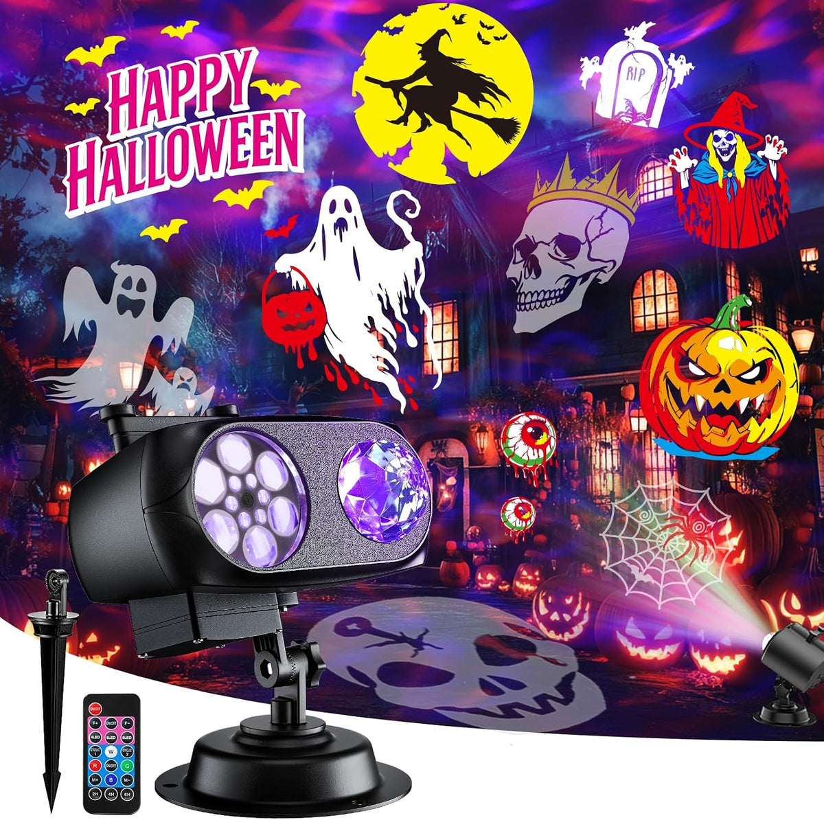 2026 upgraded halloween projector, 8 patterns (ocean wave, main product view