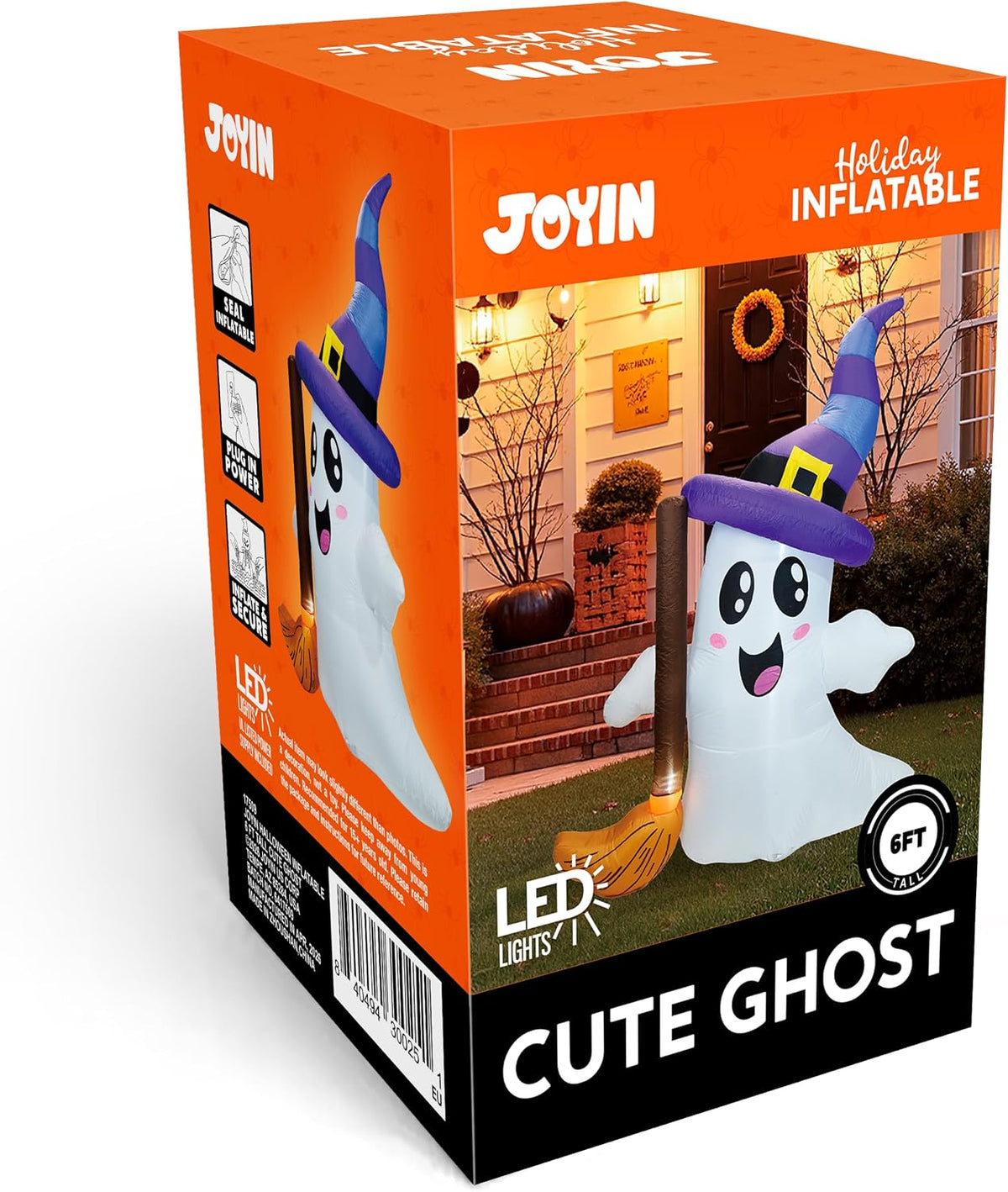 JOYIN Halloween Inflatables Ghost Outdoor Decorations, Cute Blow Up Ghost Hol...