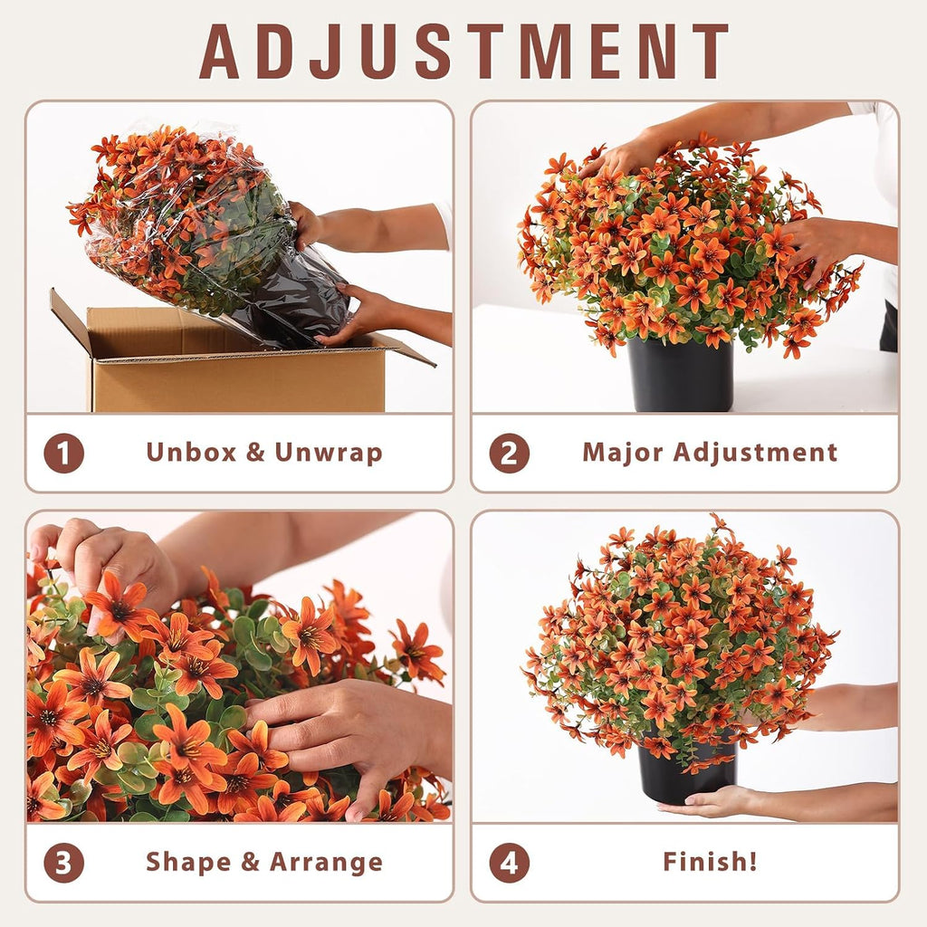 2 set fake fall eucalyptus＆campanula topiary ball tree showing dimensions