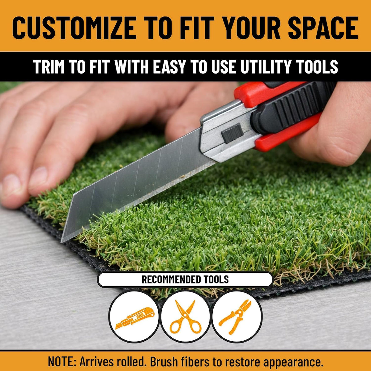 Ottomanson Artificial Grass Runner Natural 31" x 20'