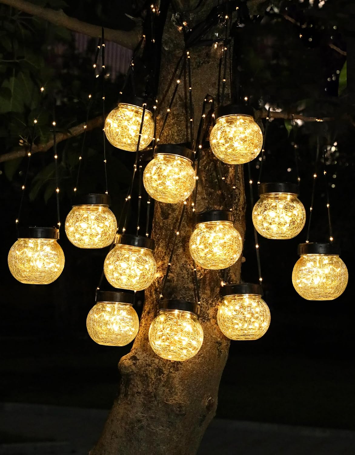 partphoner solar lights outdoor waterproof 12-pack, solar powered, main product view