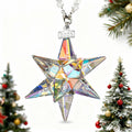 2025 Crystal Star Ornament Glass Ornaments for Christmas Tree Nativity Star Ornament Crystal Sun Catcher Hanging Decor (Colorful)