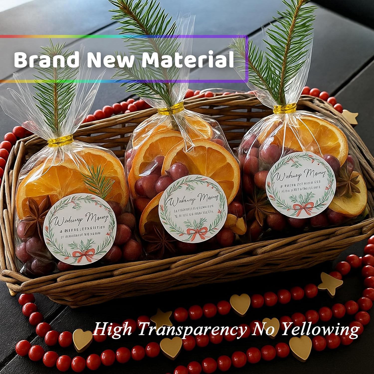 WIKDAY Cellophane Treat Bags with Ties 6x10 Inches 200 PCS Clear Plastic Gift Bags for Party Favor, Candy, Snack, Gift Giving, Packaging Products