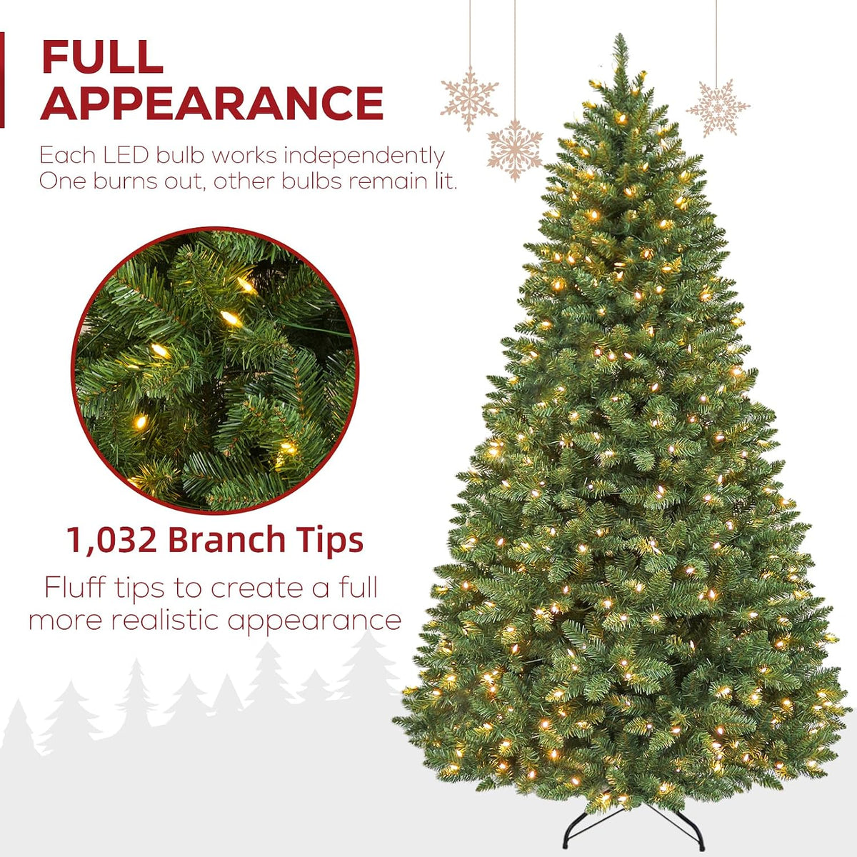 hykolity 6 ft christmas tree with 1,032 branch shown in use
