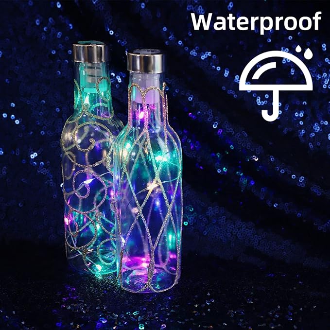 LAMPHOME 20 Pack Easter Fairy Lights Battery Operated - 7ft 20 LED Copper Wire Mini String Light Firefly for Mason Jars DIY Crafts Christmas Wedding Party Centerpiece Table Easter Decor,Multicolor