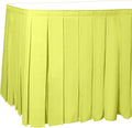 Ultimate Textile Pleat Polyester Fabric Table Skirt - Machine Washable Flame Resistant with Clips for Events, Weddings & Trade Shows, Cut & Sewn in Paterson, NJ - Lemon, 21' Box Pleat