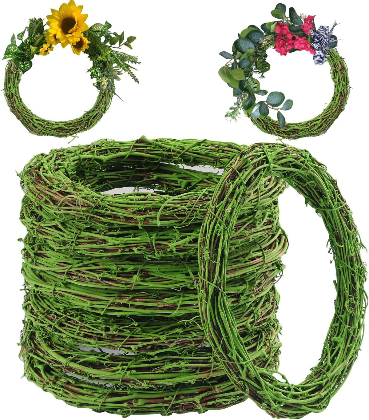 10 inch natural grapevine wreath set, hand-woven vine, main product view