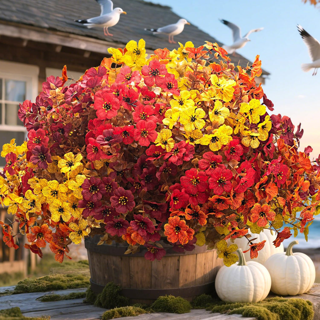 grunyia 20 bundles uv resistant artificial fall flowers, main product view