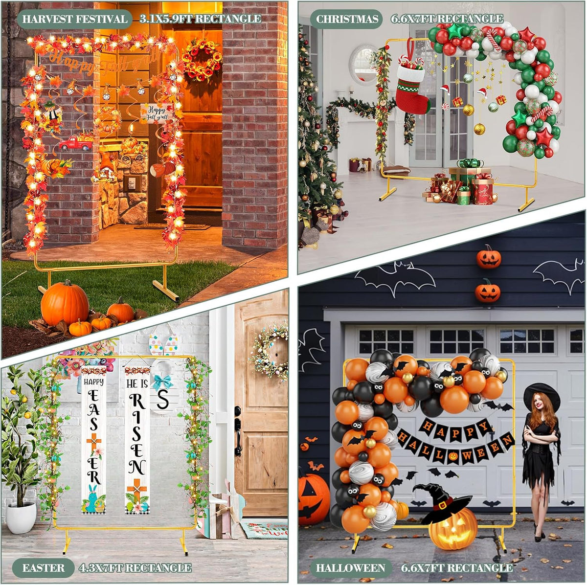 wellsign 6.6ftx6.6ft wedding balloon arch backdrop stand adjustable on a desk or shelf