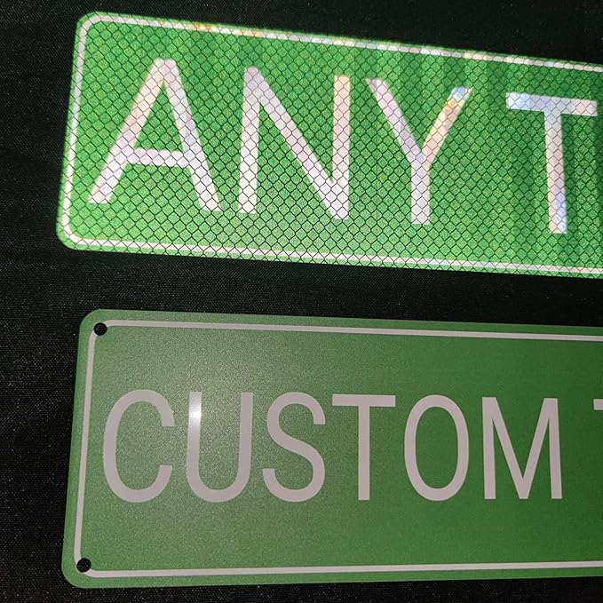 Custom Street Signs Metal, Personalized Road Reflective Signs with Your Text, Logo, 6x24 Inches, Single/Double Sided, Fade Resistant .040 Aluminum