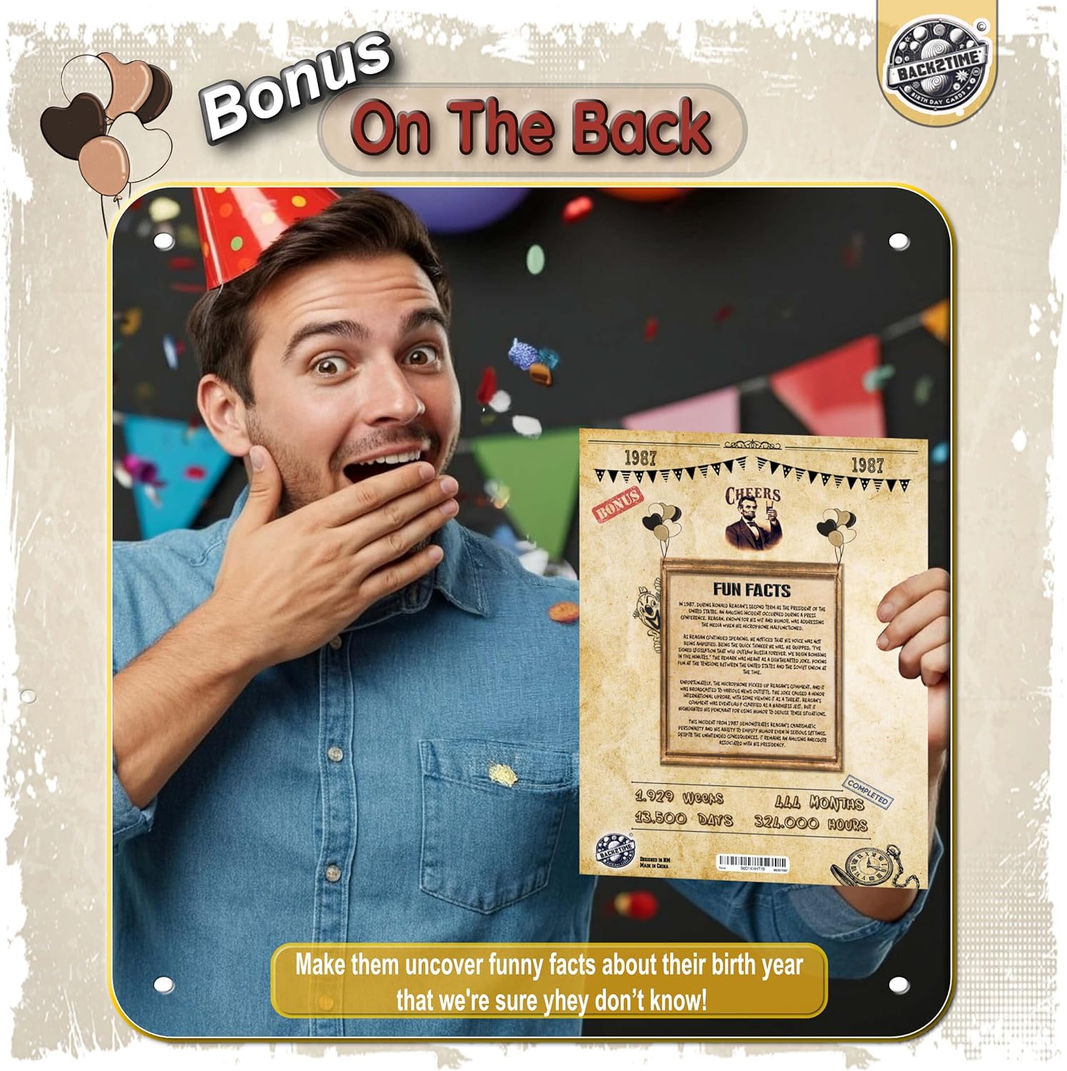 Back2Time 80th Birthday Cards for Men & Women - Back In 1946 Newspaper (Bday Card + Envelope) Large HAPPY BIRTHDAY Decorations for Her Him Vintage Funny card for Wife Husband & Grandparents 80 years