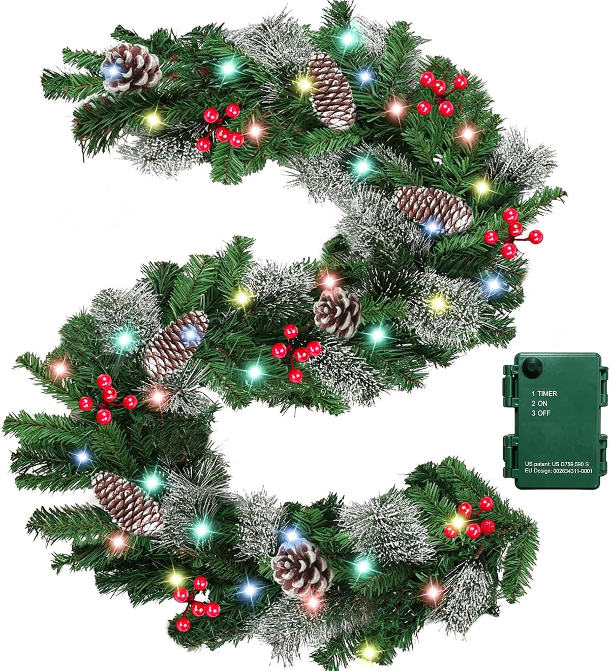 timer - 9ft by 10 inch prelit christmas, main product view