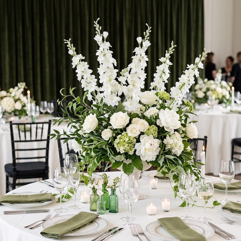 white delphinium artificial flowers 33.5" long stem wedding, view 9
