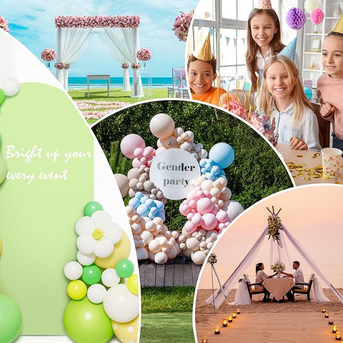 LEBENGURU Upgraded 6FT Wedding Arch Cover, Green Spandex Fitted Arch Backdrop Cover, Round Top Chiara Stand Covers for Birthday Party Baby Shower Banquet Balloon Décor