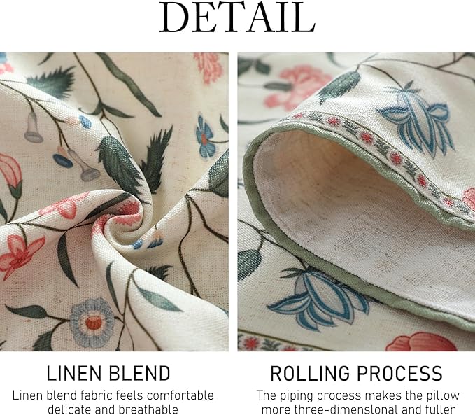 ISAENNE Designer Chinoiserie Elegant Linen Floral Table Runner 87 Inches Long,White Wrinkle Resistant Table Runners for Dining Tables,Thanksgiving,Kitchen Tables,Christmas,12"*87"-Daffy A