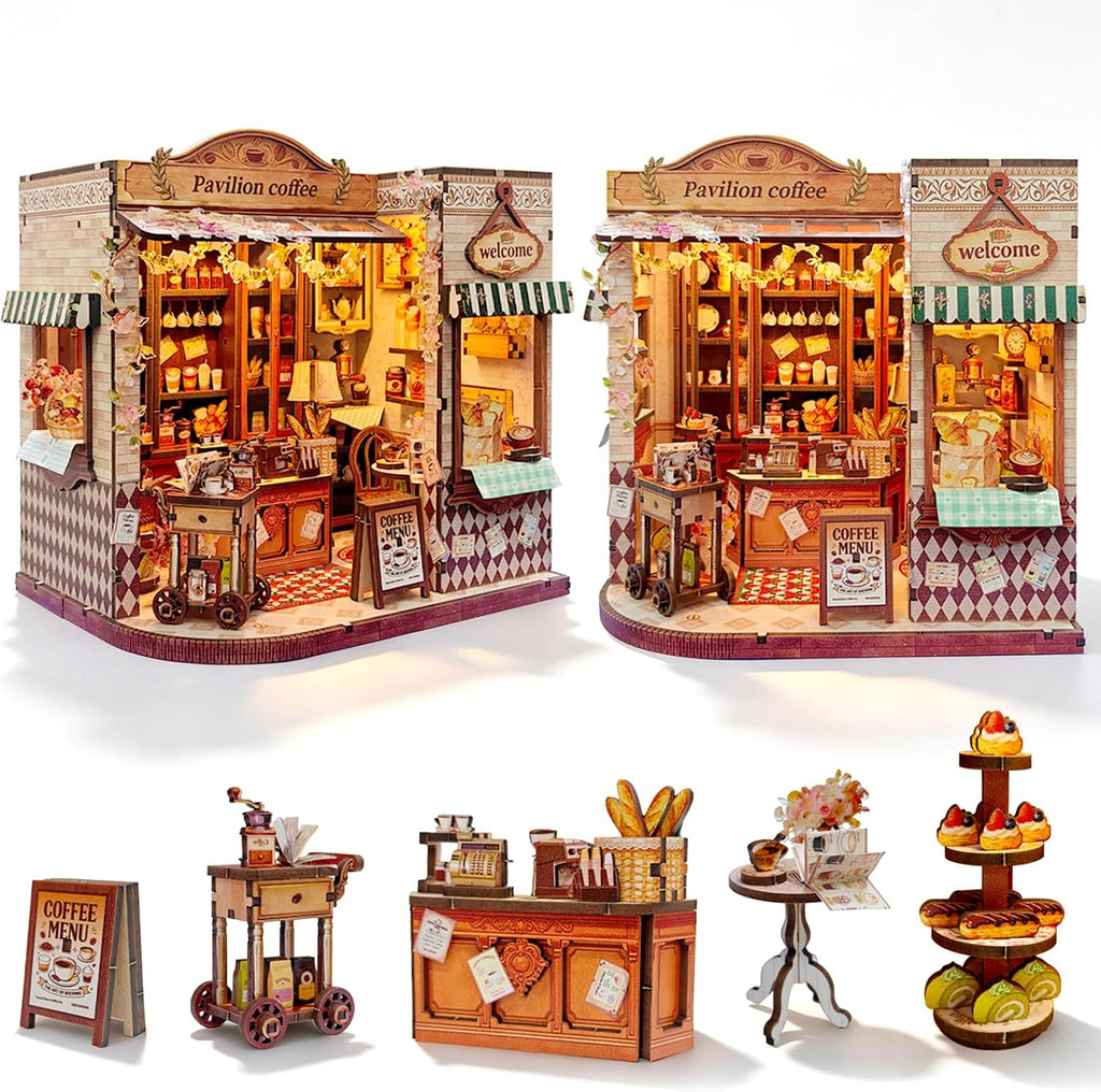 book nook diy miniature house kit, 3d wooden, main product view
