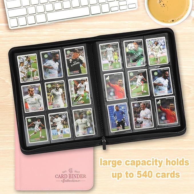 Trading Card Binder, Card Collection Binder Album Folder with 540 Side Loading Pockets, 9 Pocket Trading Card Album Folder for TGC,MTG, Baseball Cards, Yugioh