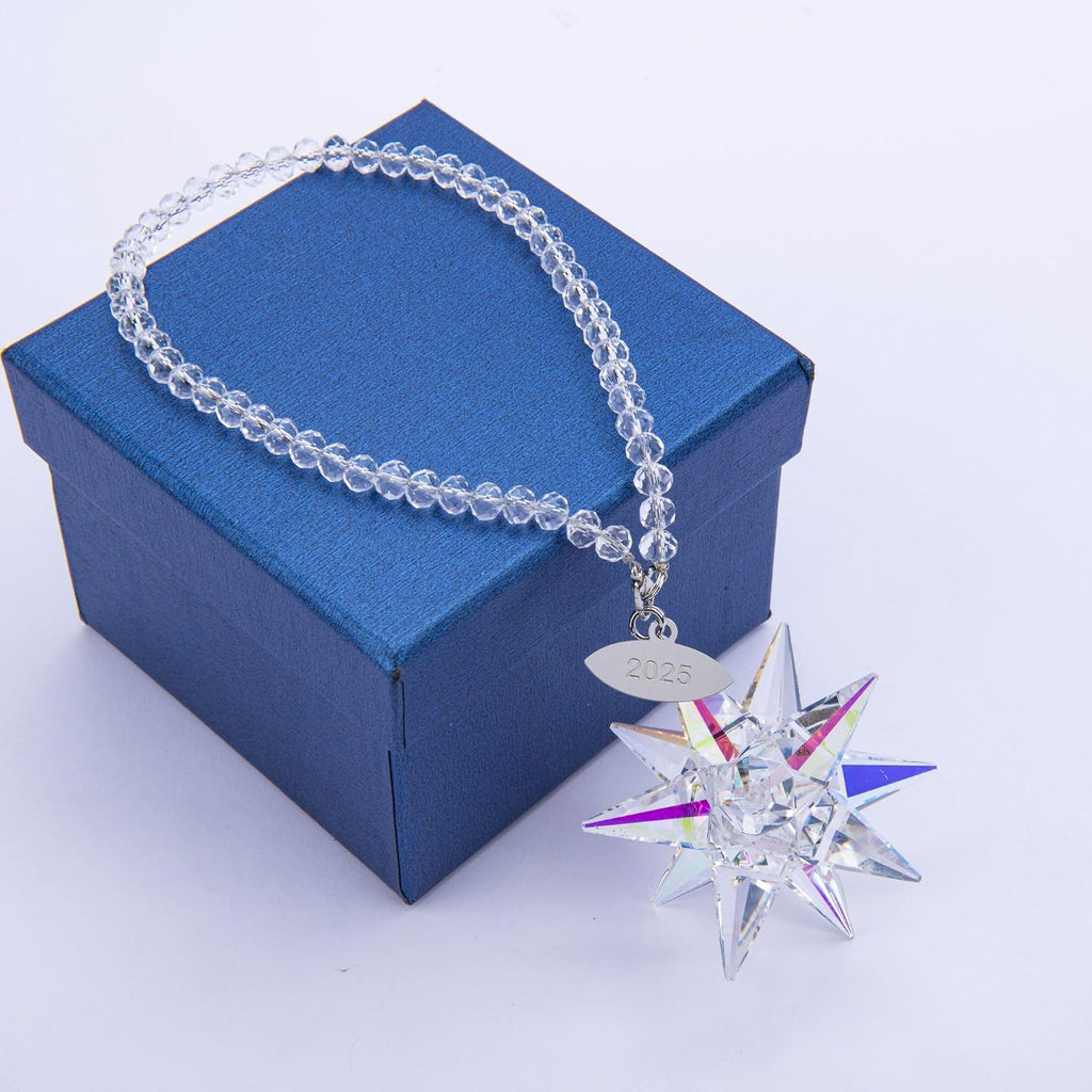 2025 Crystal Star Ornament Glass Ornaments for Christmas Tree Nativity Star Ornament Crystal Sun Catcher Hanging Decor (Colorful)