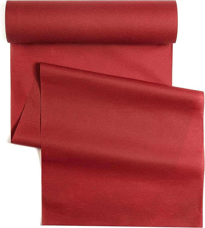 American Homestead Paper Table Runner Roll - 78 ft. Disposable Linen-Like Table Cover Roll - 20 Perforated Table Runners (16" x 48") for Parties, Weddings, and Events - Burgundy