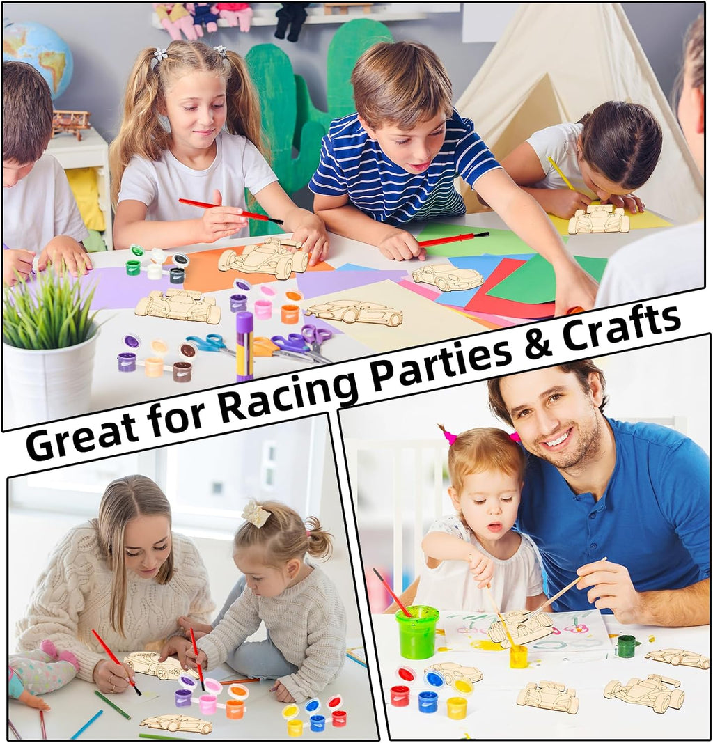 Bafeil 24 Set Race Car Party Favors, Painting Craft Kits | with Thank You Cards, Racing Cars Themed Birthday Party Decorations for One Two Fast Party Favors Goodie Bag Stuffers