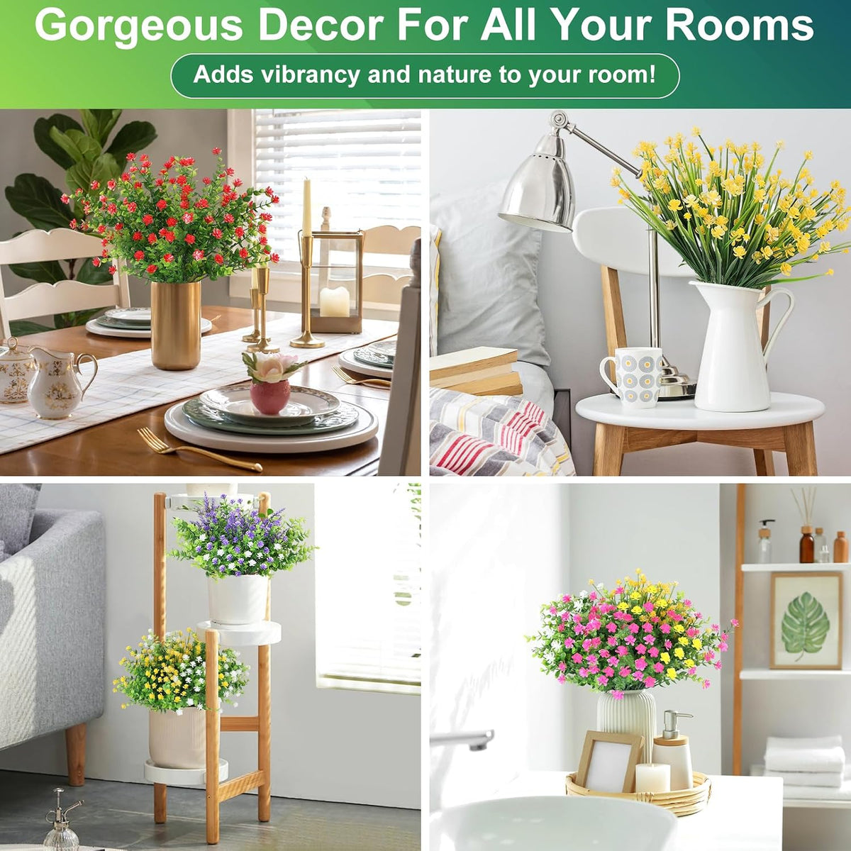 mapvolut 30 bundles artificial flower set - realistic, package contents