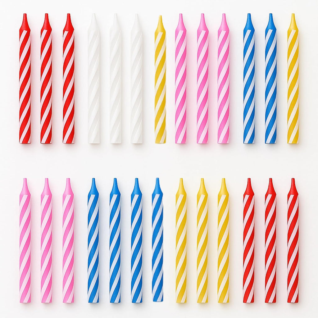 144 Count Birthday Candles Bulk – Birthday Candles for Cake, Mixed Colors Spiral Candles, Unscented Paraffin Wax Party Pack