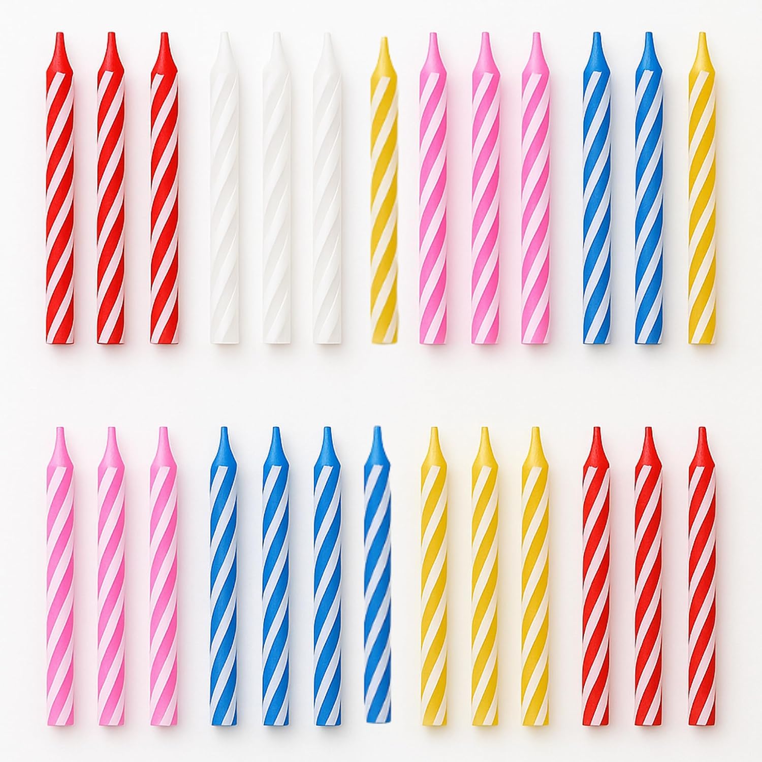 144 Count Birthday Candles Bulk – Birthday Candles for Cake, Mixed Colors Spiral Candles, Unscented Paraffin Wax Party Pack