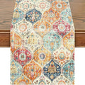 Snycler Table Runner Boho Table Runners Vintage Elegant Farmhouse Table Center Linen Decor for Home Dining Party Entrance (13x48 Inch) Boho-Yellow