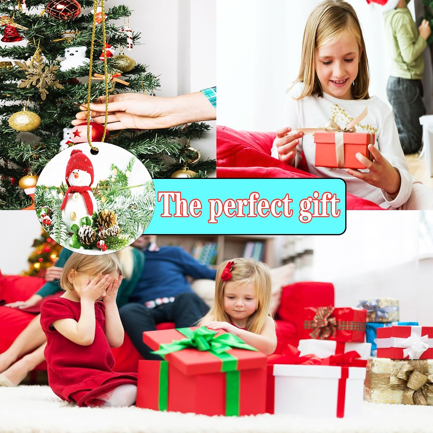 3.5" Metal Sublimation Ornament Blanks, 40pcs Double Sided Xmas Tree Decor | Christmas decorations for sublimation heat press printing, bulk round aluminum blanks for DIY handmade crafts