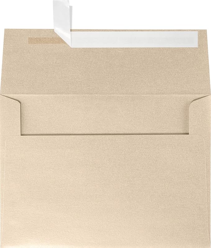 LUXPaper A7 Invitation Envelopes | Peel & Press | 5 1/4" x 7 1/4" | Taupe Metallic | 80lb. Text | 50 Qty