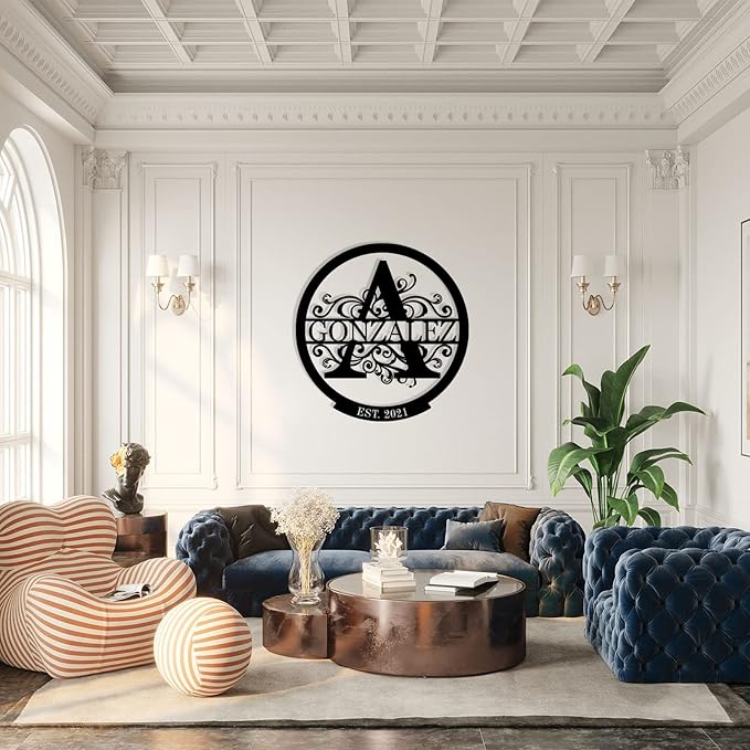 Personalized Metal Signs |Custom Monogram Name Sign | Wedding Gifts for Couples 2025 | Outdoor Wall Art for Family Name | Anniversary Wedding Gifts for Women, Wife, Parents, couple