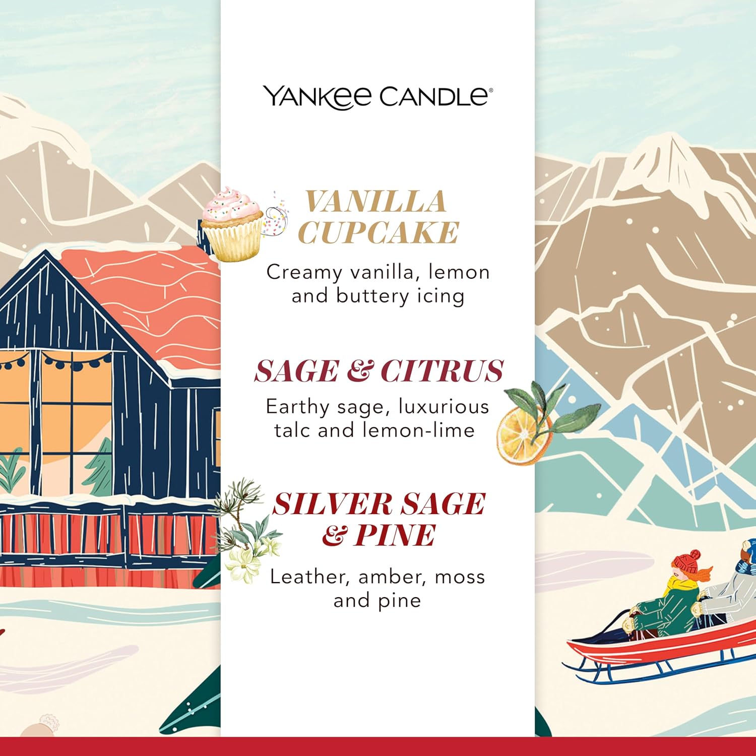 Yankee Candle Christmas Scented Candles Gift Set, 6 Filled Mini Votive Candles, Après Ski Collection, Perfect Christmas Gifts for Women