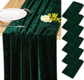 Velvet Table Runner 20 x 120 Inches 10ft Luxurious Thick Soft Velvet Christmas Thanksgiving Wedding Reception Table Runner for Party Reception Decorations(Emerald Green, 6 Pack)