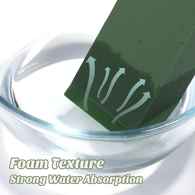 24 Packs Floral Foam Blocks Wet & Dry Floral Foam Bricks 5.5x3.1x1.8 Inch Flower Arranging Kit for Fresh and Artificial Flowers Florist Foam Blocks for Wedding Home Decor