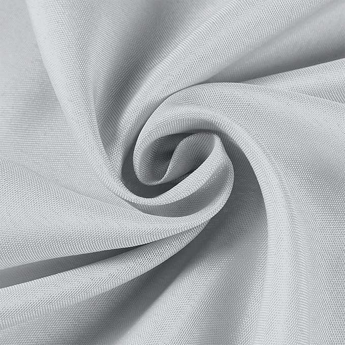 Efavormart Round Tablecloth, 120 Inch Stain & Wrinkle Resistant Washable Table Cloth, Decorative Polyester Fabric Table Cover for Banquet, Wedding, Dining - Silver