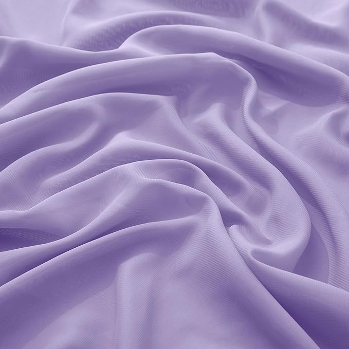 VACVELT Wedding Arch Draping Fabric, Lilac Chiffon, 1 Panel Sheer Drapes, 30 Inch x 20ft Chiffon Backdrop Curtain, Outdoor Sheer Drapery for Ceremony Party Ceiling