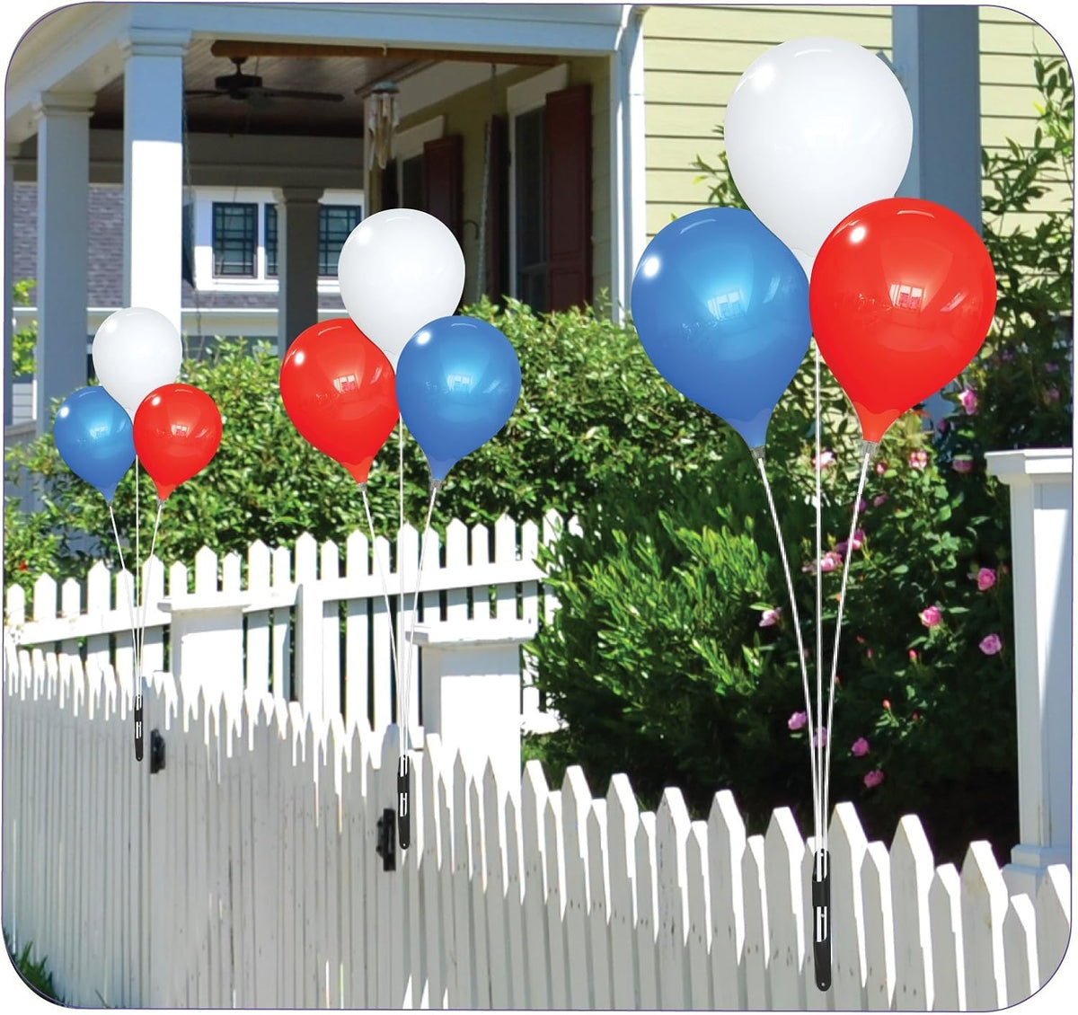 PermaShine - Reusable and Helium Free Triple Balloon Bouquet - Permanent Plas...