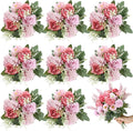 Zeyune 8 Pcs Wedding Silk Flowers Fake Silk Flowers Faux Bouquet Hydrangea Bouquets for Wedding Birthday Party Table Centerpieces Home Decoration (Bean Paste Pink,Rose)