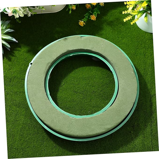 DOITOOL Flower Foam Ring with Suction Cup Car Flower Mud Green Wet Foam Blocks Round Floral Foam Blocks Artificial Floral Arrangements Mud for Florist Wedding Car Holiday Decoration 140g (Pack of 2)