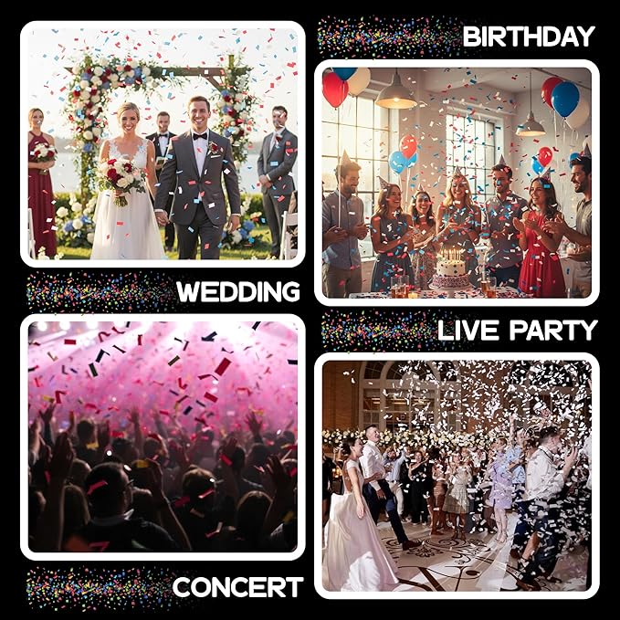 Ultimate Confetti, Biodegradable Confetti Red, White & Blue - Rectangular Fluttering Tissue Paper Confetti for Cannon and Launcher use – Wedding Confeti, Parties and Live Events - 1 lb, 16 oz