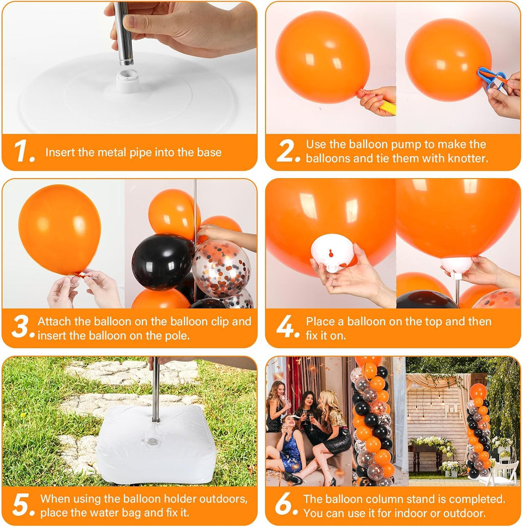 2 sets adjustable balloon column stand kit with showing dimensions
