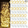 CYLAPEX Pack of 24 Fairy String Lights Battery Operated, 3.3ft 20 LEDs Halloween Silver Coated Copper Wire for DIY Decor Christmas Decoration Costume Warm White