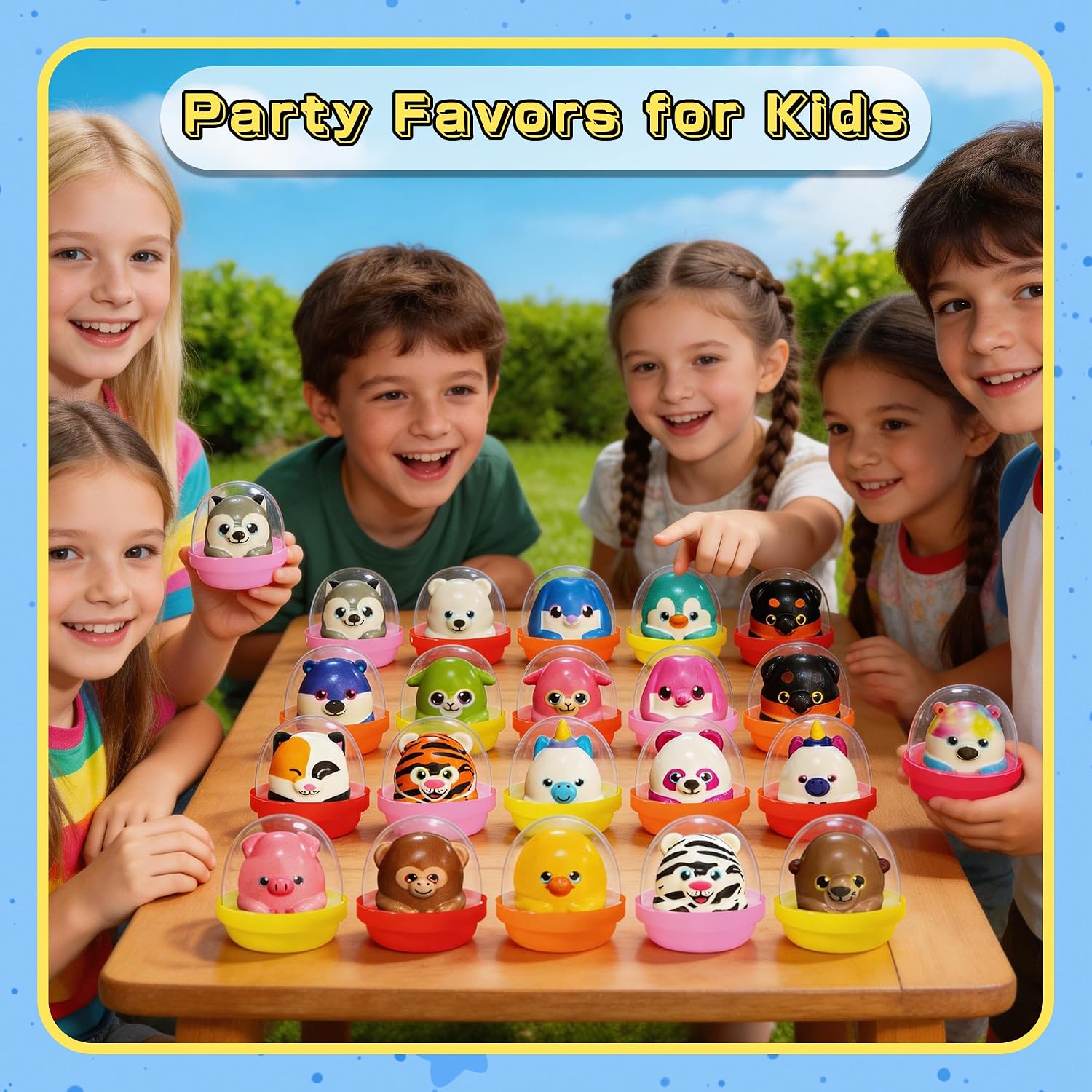KissFree 20 Pack Animal Squishy Toys in Ready-to-Give Capsules, No Assembly Required, Party Favors for Kids, Goodie Bag Stuffers, Birthday Gifts, Pinata Fillers & Classroom Prizes